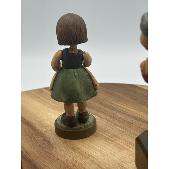 Vintage Hand Carved Wood Doctor Veterinarian Girl Figurines Set of 3 Folk Art - Picture 7 of 13